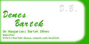 denes bartek business card